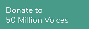 Button linking to Charities Aid Foundation for donations to 50 Million Voices