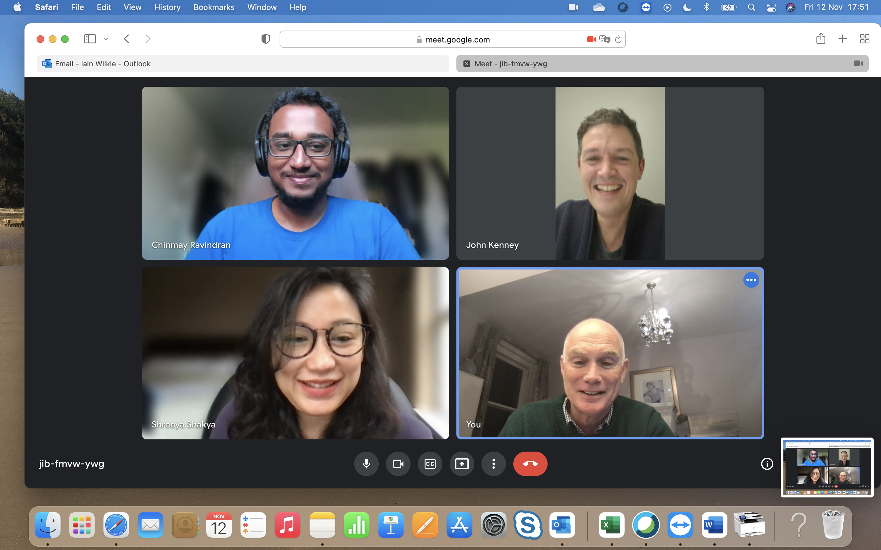 Picture of four people on Zoom Call
